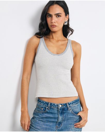 Grey White Stripe