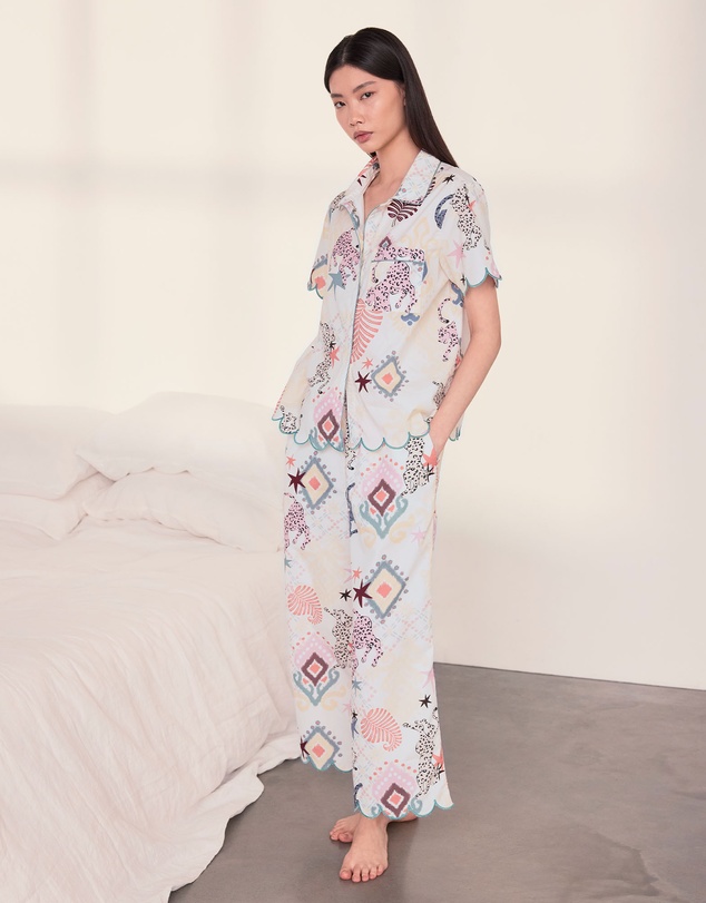 Chelsea Peers - Cotton Poplin Ikat Long Pyjama Set