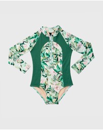 Aqua Blu Kids - Marabou Long Sleeve One Piece - Kids