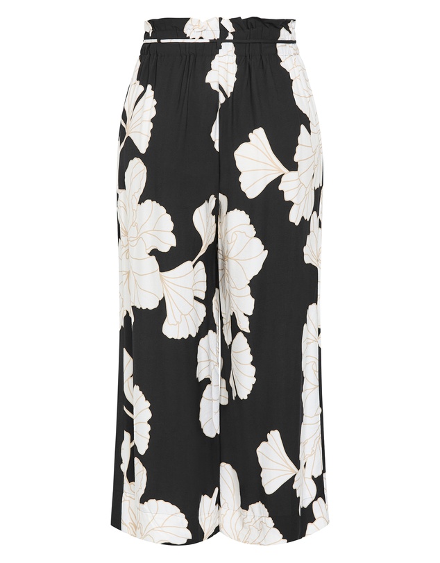 City Chic - Plus size Athena Linear Print Wide Leg Pant - black