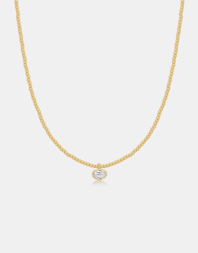 Ania Haie - Gold Bezel Organic Pebble Beaded Necklace