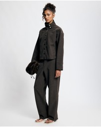 Lover - Lucinda Suede Look Funnel Neck Jacket