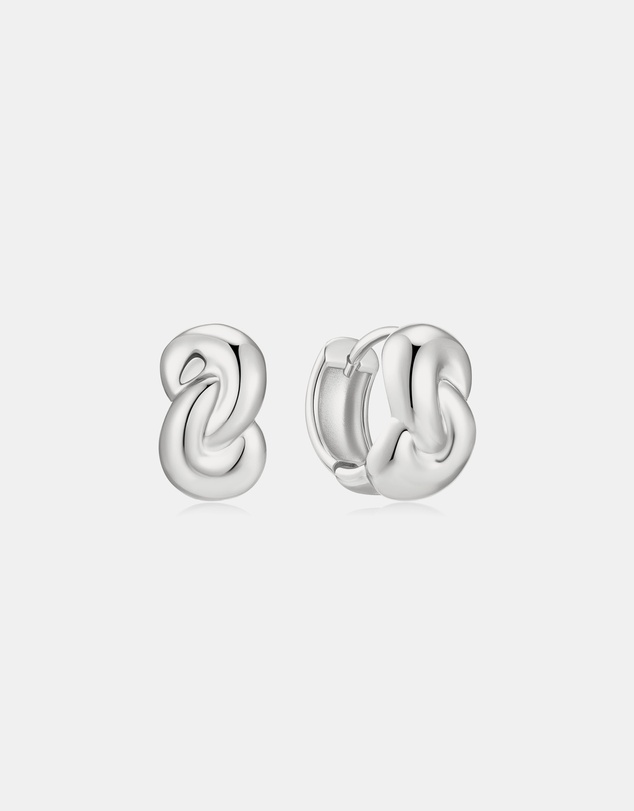 Ania Haie - Silver Rope Twist Huggie Hoop Earrings