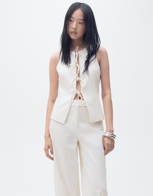 M.N.G - Ana Linen-Blend Top