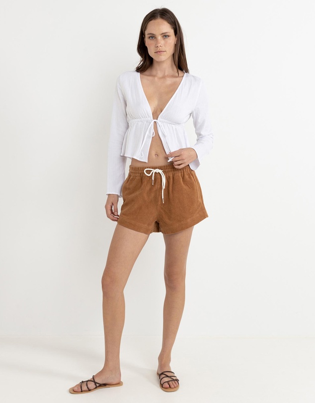 Rhythm - Belle Tie Front Long Sleeve Top