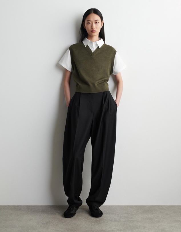 COS - Layered Merino Wool Shirt Vest