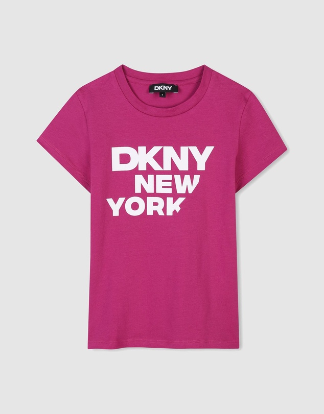 DKNY - Asymmetrical Logo Short Sleeve T-Shirt - Kids-Teens