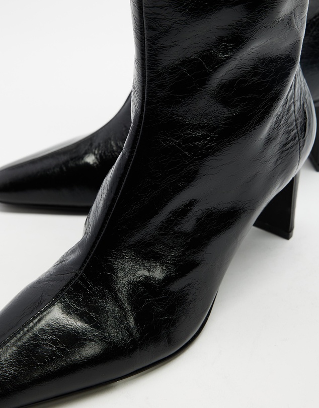 AERE - Anais Square Toe Heeled Leather Ankle Boots