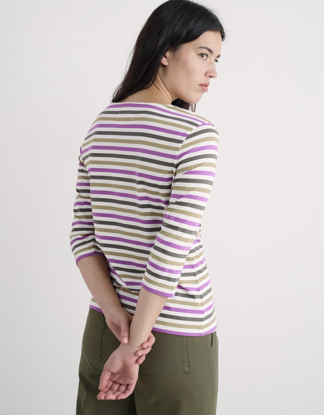 Seasalt - Seasalt Cornwall Multi Sailor 3/4 Sleeve Top Jersey