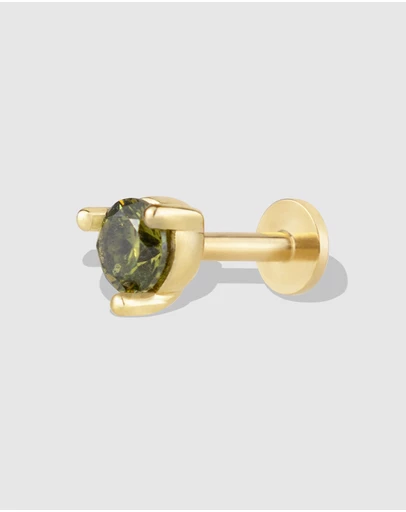Wanderlust + Co - Birthstone Gold Flat Back Earring - Aug