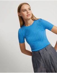 Oxford - Sasha Crew Neck Short Sleeve Knit Top