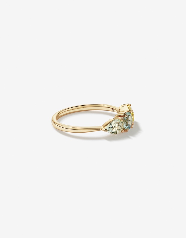Michael Hill - Green Amethyst, Sky Blue Topaz & Lemon Quartz Multi-Gemstone Ring in 10kt Yellow Gold
