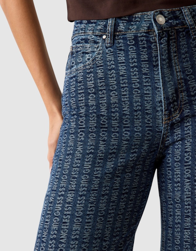 GUESS - High-Rise Tokyo Monogram Wide Leg Jeans
