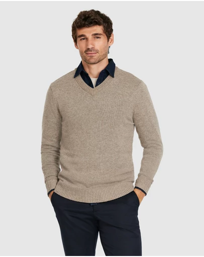 Tarocash - Orion Textured V Neck Knit