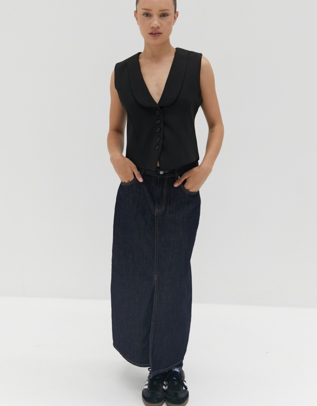 Style Addict - Nikki Denim Midi Skirt