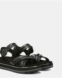 Vionic - Reyna Flatform Sandal - Black Leather