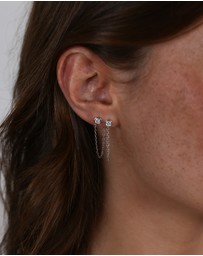 Pastiche - Silver Amber Earrings
