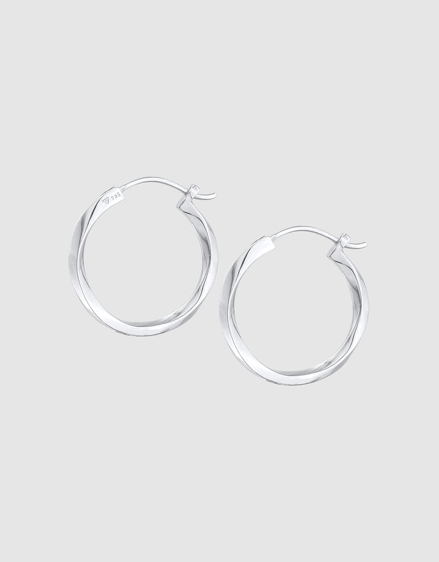 Elli Jewelry - Twisted Hoop Earrings in 925 Silver