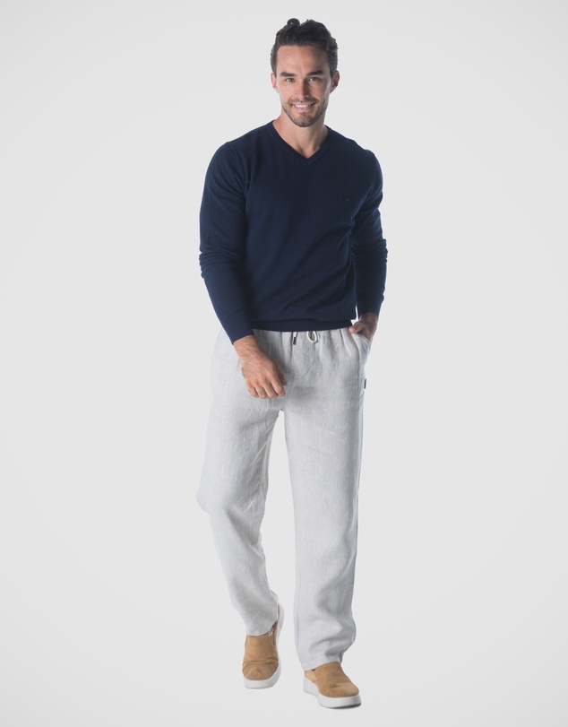 Coast Clothing - V-Neck Cotton Jumper - Navy