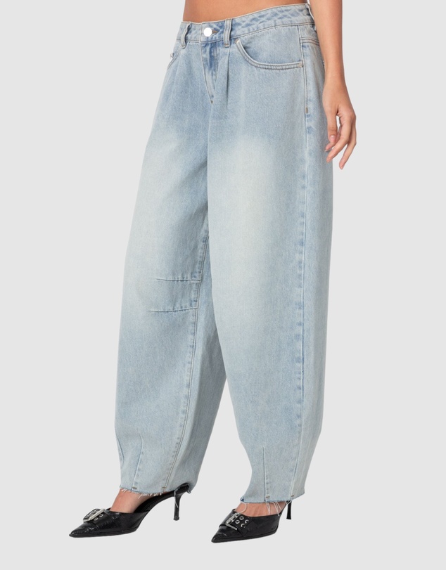 EDIKTED - Balloon Washed Low Rise Jeans