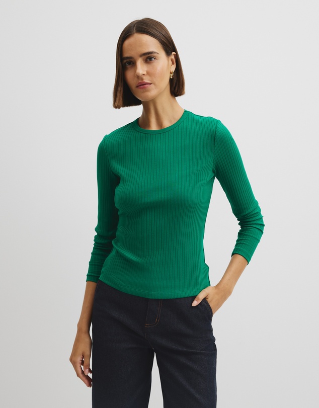 Country Road - Long Sleeve Rib Top