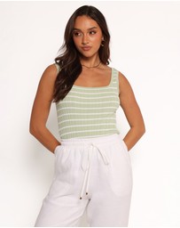 Petal & Pup - Milla Knit Top - Sage Stripe