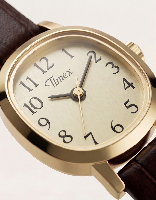 TIMEX - Cavatina® Mini 17mm Brown Crocodile Grain Leather Strap Watch
