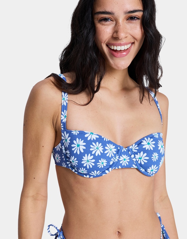 Roxy - Womens Printed Essentials Uderwire Bralette Bikini Top