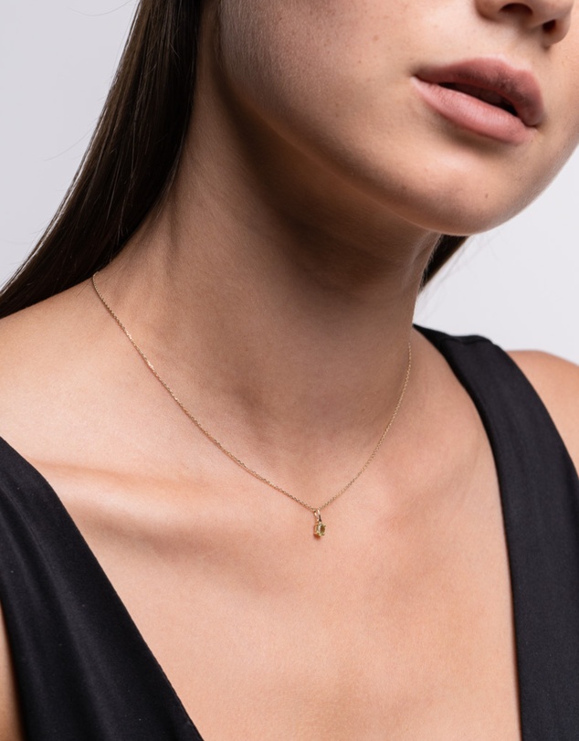 Luna Rae - Solid Gold - Peridot Necklace