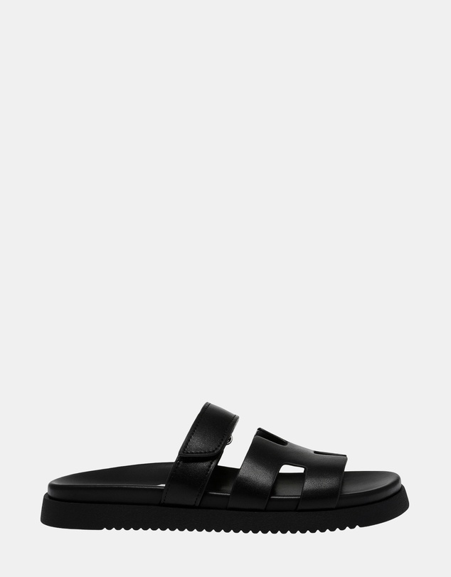 Steve Madden - Mayven-Cn Black Action Leather Sandals
