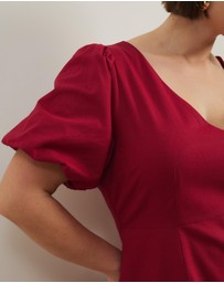 Atmos&Here Curvy - Costa Rica Linen Blend Midi Dress