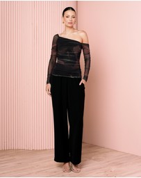 Azzurielle - Gaelle Off Shoulder Mesh Top