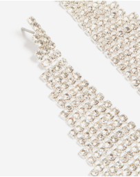 Lovisa - Silver Diamante Diamond Shaped Drop Earrings
