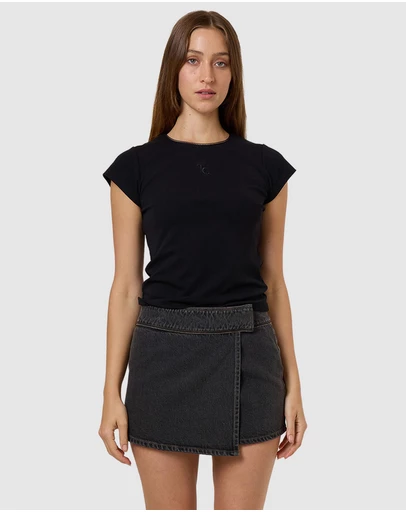 Thrills - Night Shift Wrap Mini Skirt