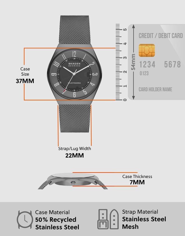 Skagen - Skagen Grenen Solar Powered Charcoal Watch SKW6836