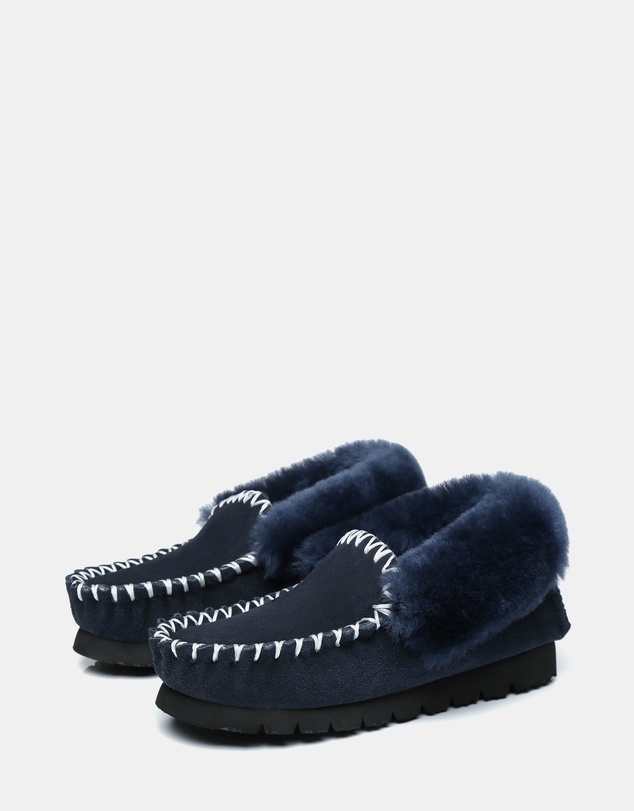EVERAU - Australian Shepherd Ugg Popo Moccasins Cow Suede Upper Moccasins