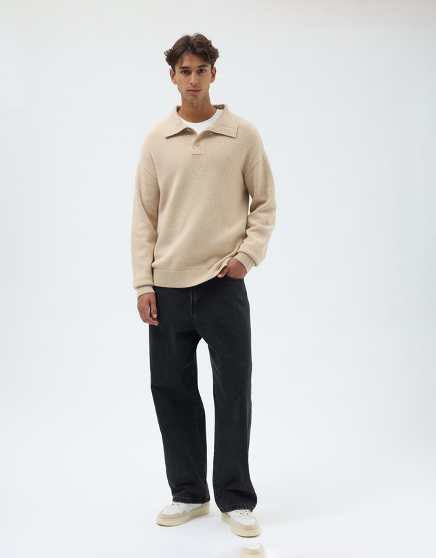 AERE - Wool Blend Oversized Collar Polo