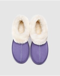 EVERAU - Australian Shepherd Ugg Homey Slipper Cow Leather Upper House Shoes