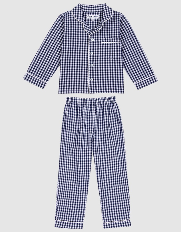 Sant And Abel - Kids Hepburn Gingham Navy PJ Set