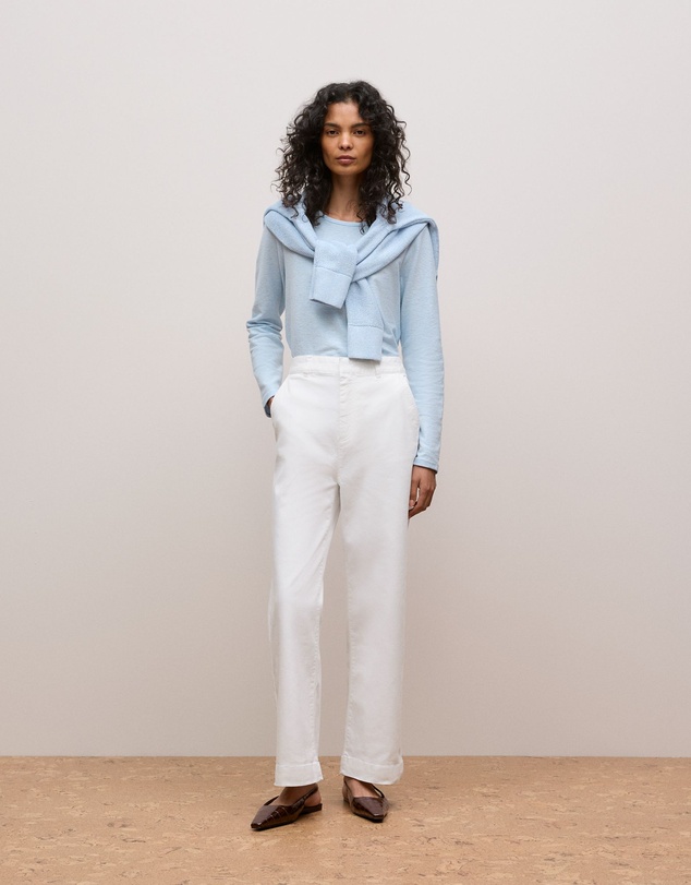 Trenery - Ottoman Marle Long Sleeve T-shirt in Sky