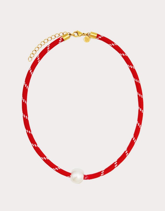 Petit Moments - Pearl Charm Paracord Necklace