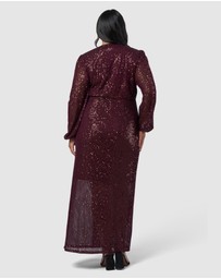 Pink Dusk by Curve Project - All I Want Sequin Maxi Dress