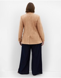City Chic - Plus size Sara Sueded Blazer - caramel