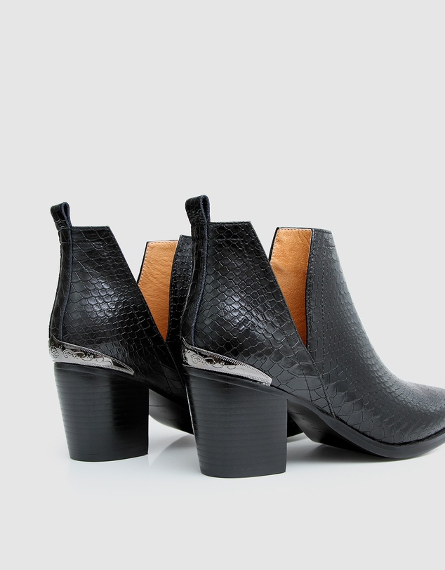 Belle & Bloom - Austin Croc Embossed Ankle Boot