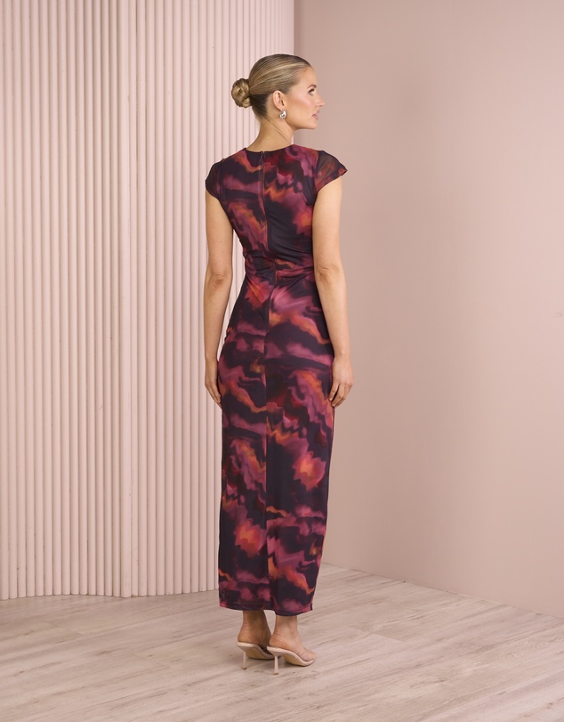 Azzurielle - Jovie Short Sleeve Mesh Dress