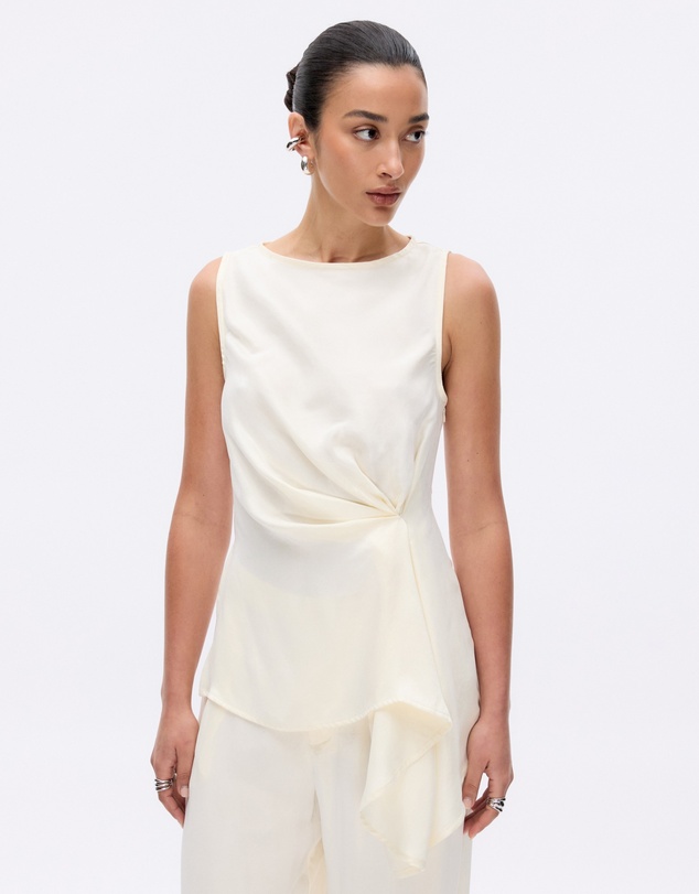 Revibe - Repaired Minima Esenciales Edith Cupro Longline Top - AU 8