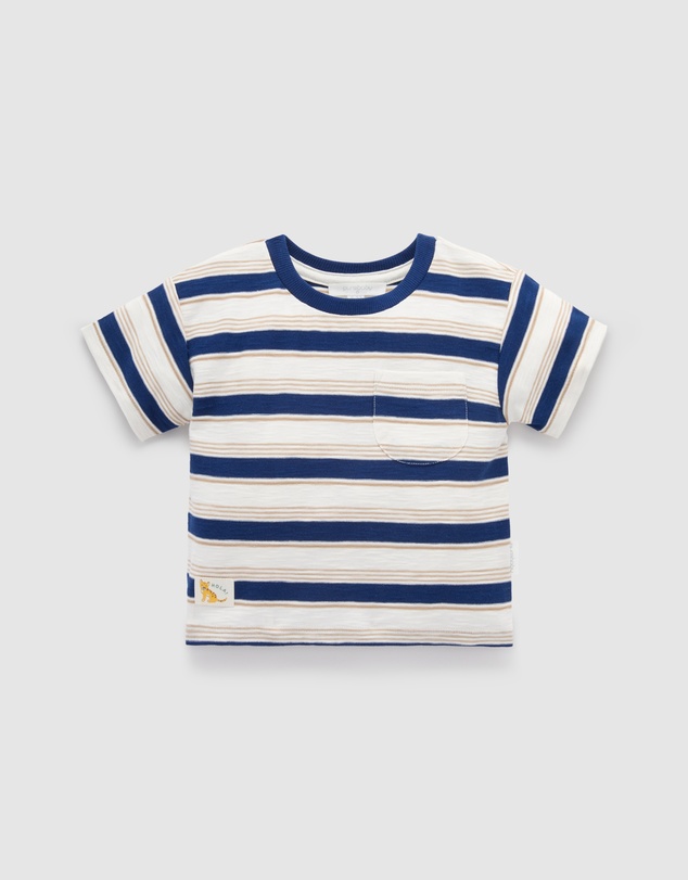 Purebaby - Striped Relaxed Tee -Kids-Babies