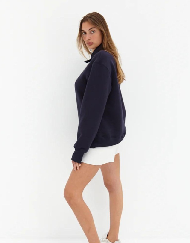 Style Addict - Half Zip Sweater - Navy