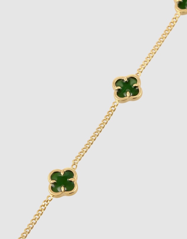 Elli Jewelry - Bracelet Cloverleaf Symbol 925 Sterling Silver Gold-Plated