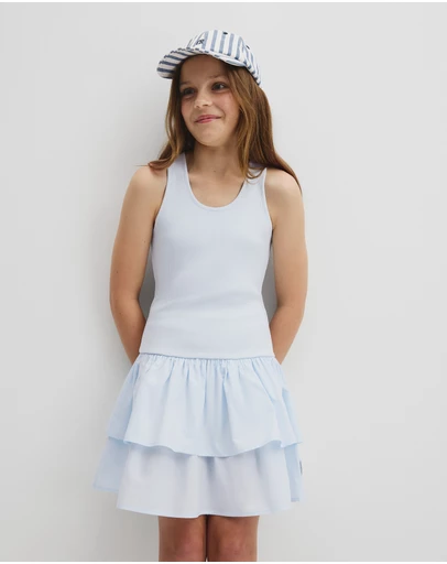 Country Road - Teen Australian Cotton Blend Sleeveless Knit Woven Dress